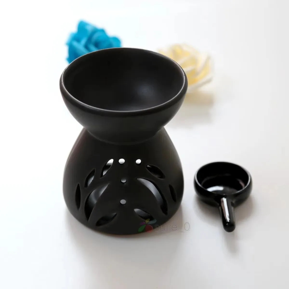 2 em 1 fogão de óleo essencial artesanal cerâmica vela suporte aquecimento quarto nightlight evitar queima seca yoga spa queimador incenso