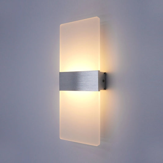 Lâmpada de parede minimalista moderna, luz de parede LED interna, fio rígido acrílico de alumínio, arandelas de escada de corredor de sala de estar de quarto