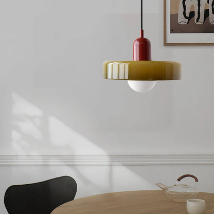 Medieval bauhaus restaurante pingente lâmpada moderna lâmpada de cabeceira personalizado creme colorido vidro single-head luminária pendente