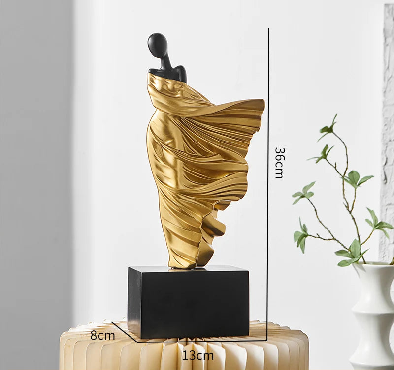 Escultura feminina criativa arte abstrata estatuetas decoração sala de estar escritório estatuetas ornamentos luxo decoração para casa artesanato