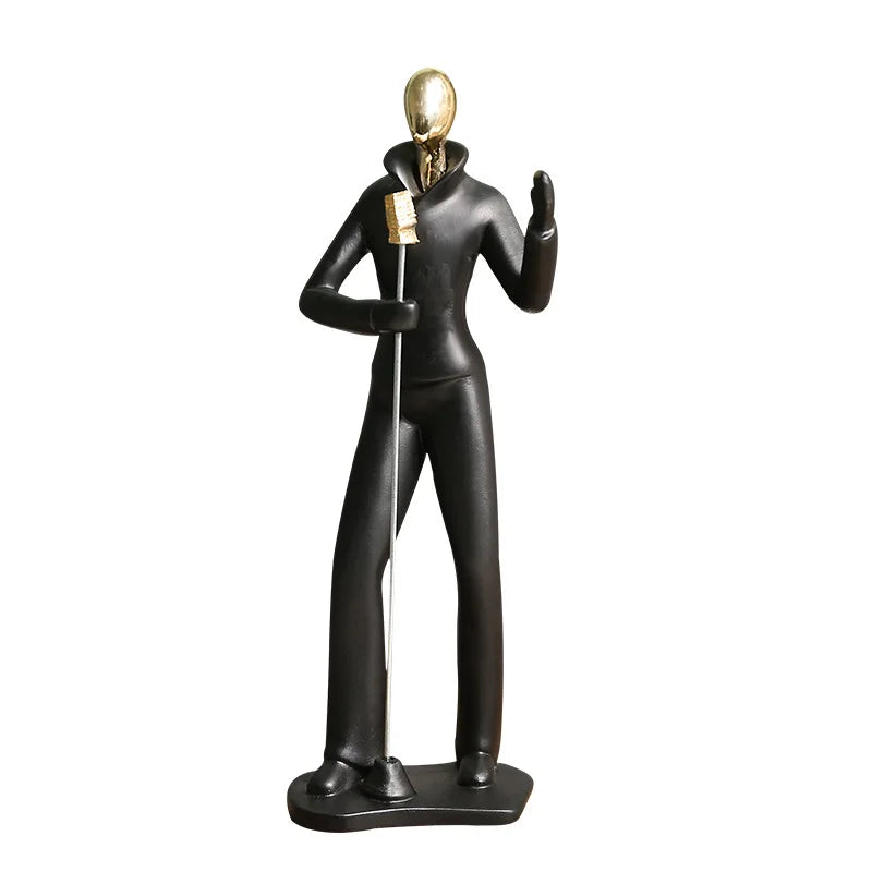 Abstrato Música Dança Escultura, Músico Figura Ornamento, Criativo Resina, Desktop, Jazz Band Personagens, Figurinhas Musicais