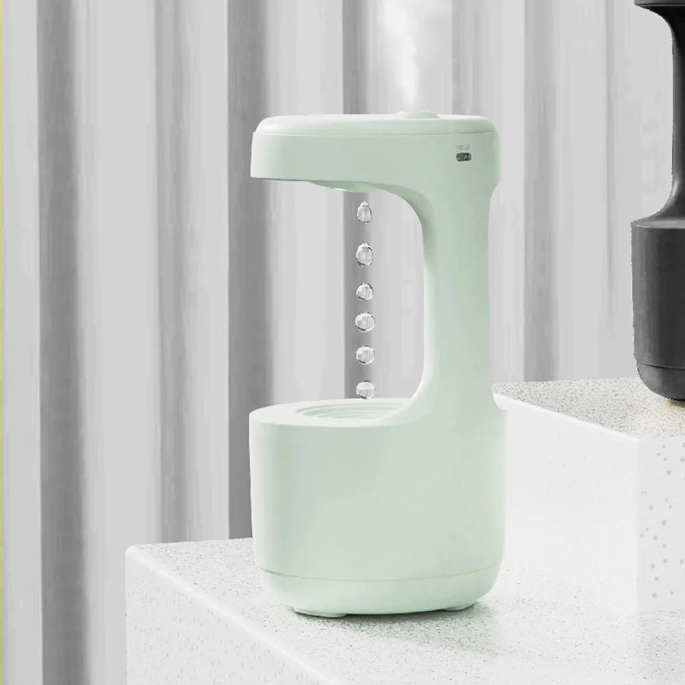 Umidificador de gotas de água anti-gravidade com display de relógio LED, tecnologia preta criativa - para decoração de casa, presentes para amigos