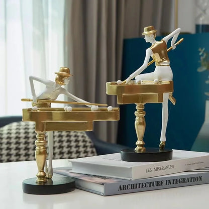 Nórdico Bilhar Resina Ornamento, Home Decor Artesanato, Estátua, Mesa De Escritório, Figurinhas Decoração, Estante Escultura, Home Acessórios