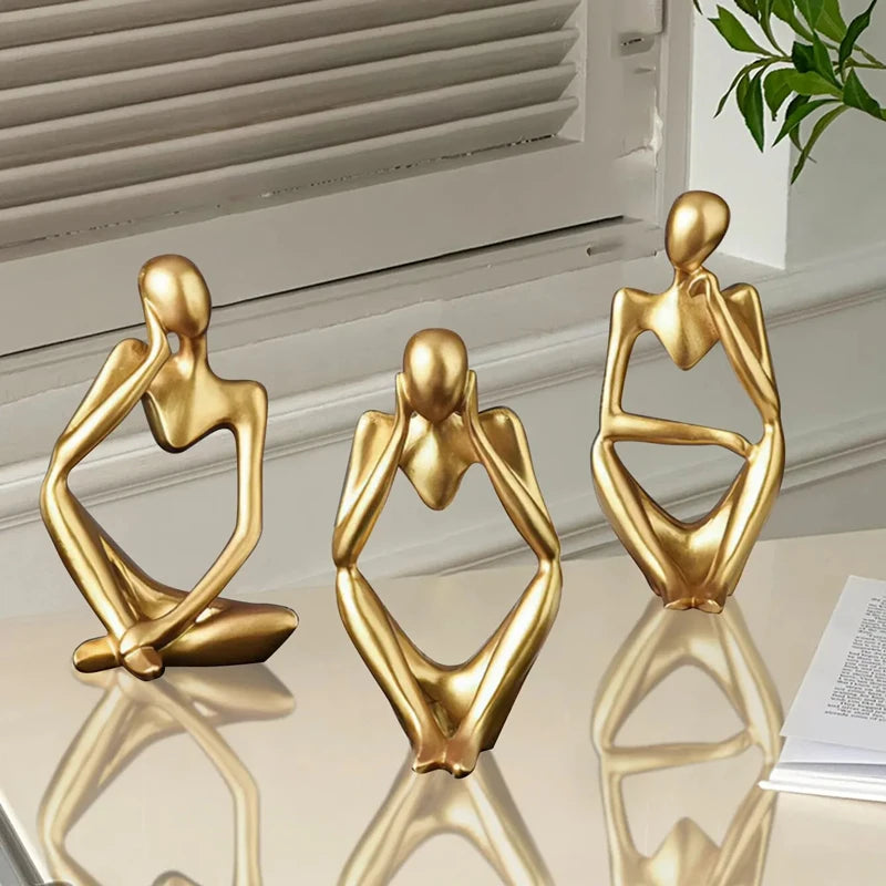 Figuras abstratas de arte escandinava, decoração de casa, mini artesanato, ornamento de entrada de luxo leve, decoração de mesa 1 peça