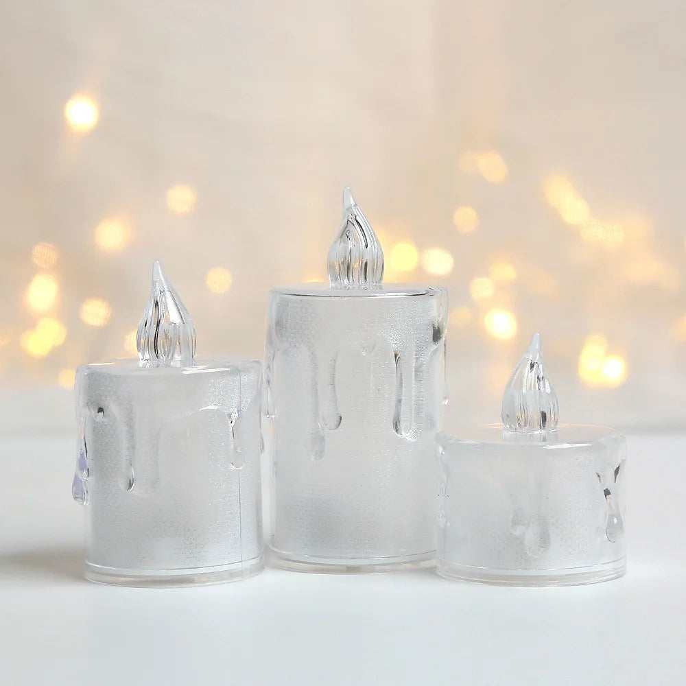 Vela led sem chama desejando luz de chá branco quente vela sem chama dia das bruxas natal casamento decoração 4 tamanho vela luz