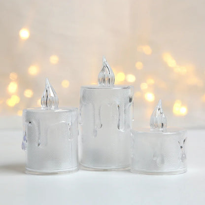 Vela led sem chama desejando luz de chá branco quente vela sem chama dia das bruxas natal casamento decoração 4 tamanho vela luz