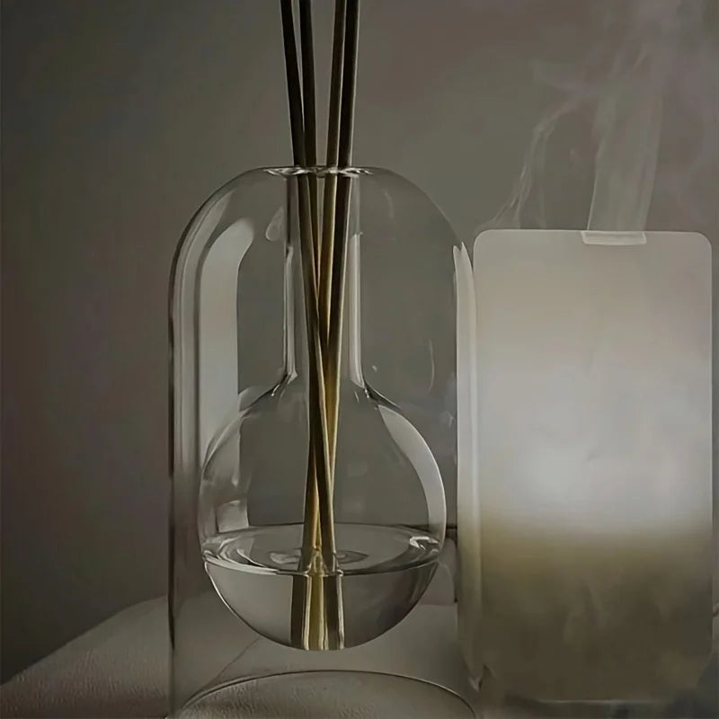 Garrafa difusora de aromaterapia de vidro elegante, vaso decorativo sem perfume para fragrâncias domésticas para palhetas, perfeito para o natal, 1 peça