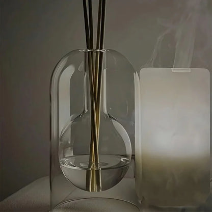 Garrafa difusora de aromaterapia de vidro elegante, vaso decorativo sem perfume para fragrâncias domésticas para palhetas, perfeito para o natal, 1 peça