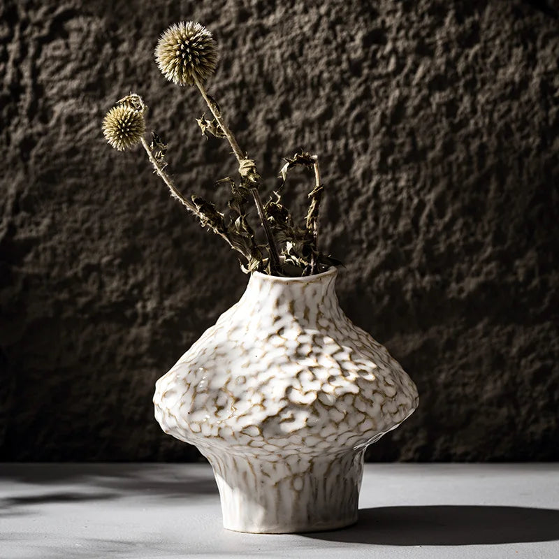CAPIRON-Vaso Cerâmico Nórdico, Grama Pampas, Flores Secas, Decoração de Casa Acessórios, Sala Mesa, Estante, Decoração Varanda, Quarto