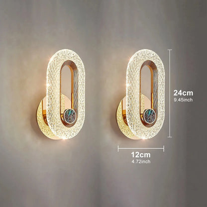 Arandela de Cristal LED | Design Oval Dourado