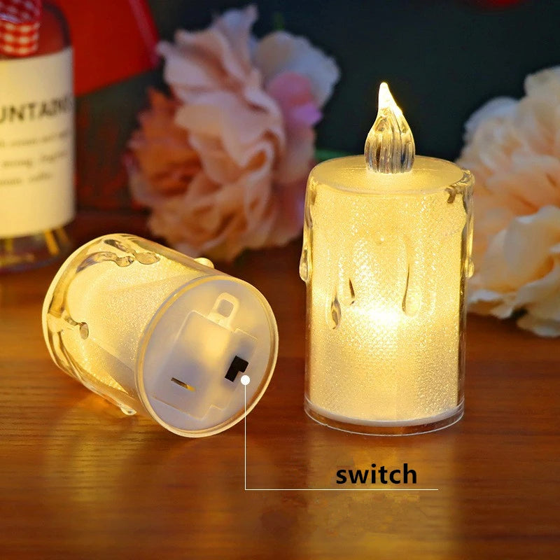 Vela led sem chama desejando luz de chá branco quente vela sem chama dia das bruxas natal casamento decoração 4 tamanho vela luz