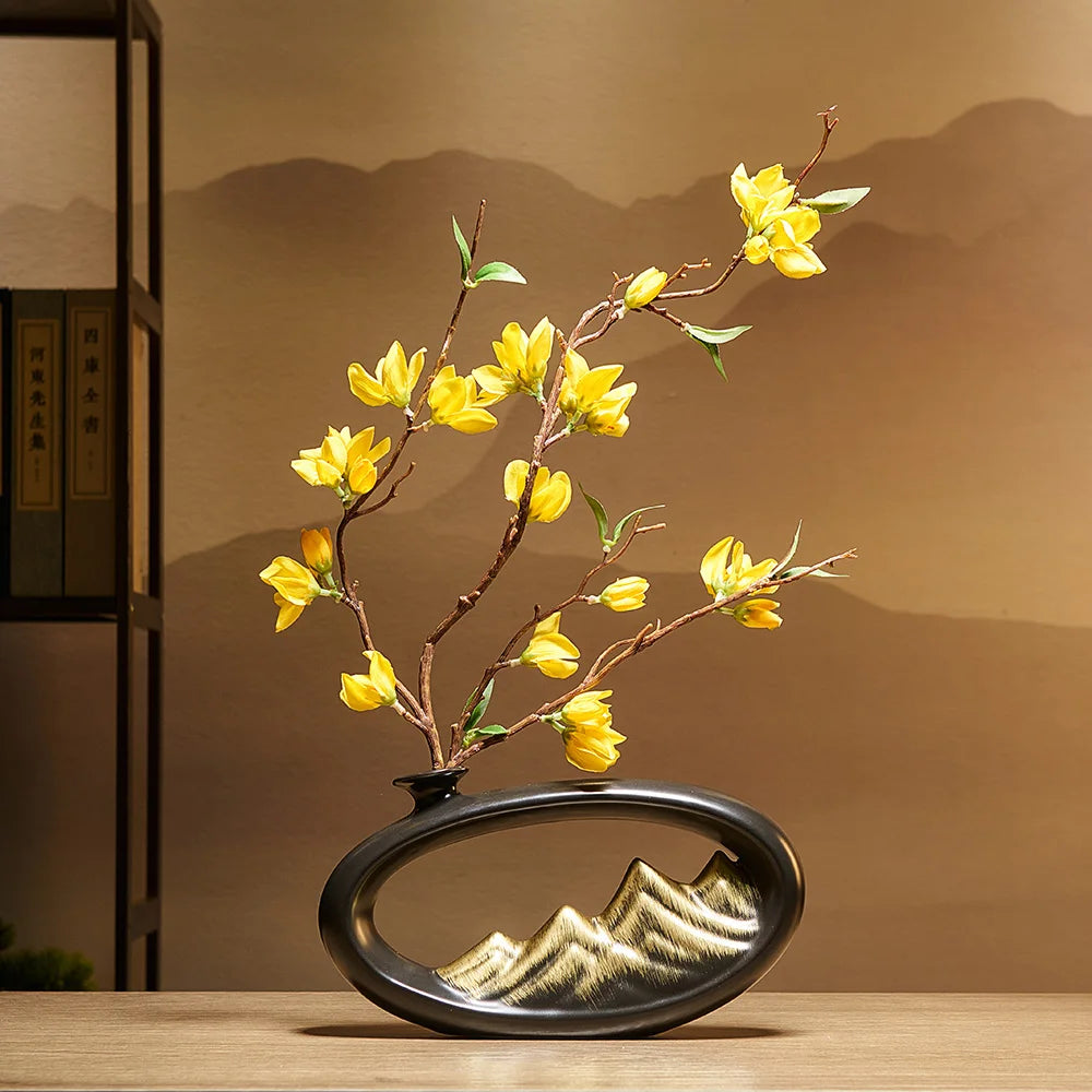Criatividade estilo japonês feng shui riqueza vaso escritório sala de estar vasos de decoração de mesa para decoração de casa acessórios arte presente