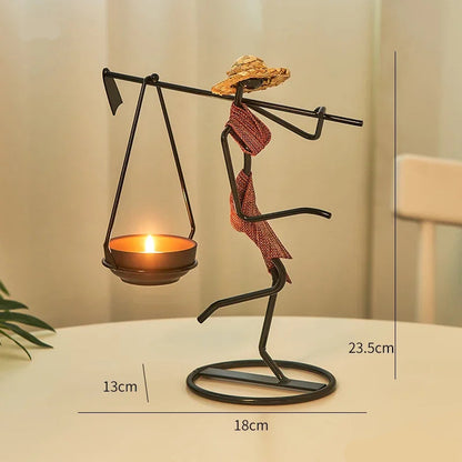Mesa de casamento individualista, decoração nórdica para casa, retrô, ferro, castiçal, aniversário, natal, café, casa, móveis para casa