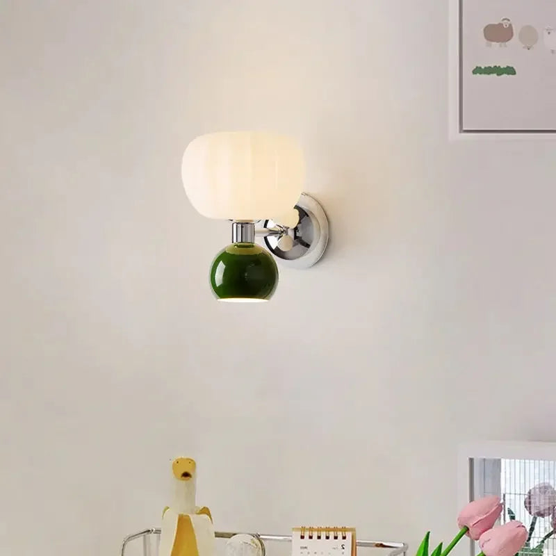 Decoração de parede decoração do quarto estilo creme criativo lâmpada média quarto cabeceira corredor lâmpada varanda cabeça dupla fundo lâmpada parede