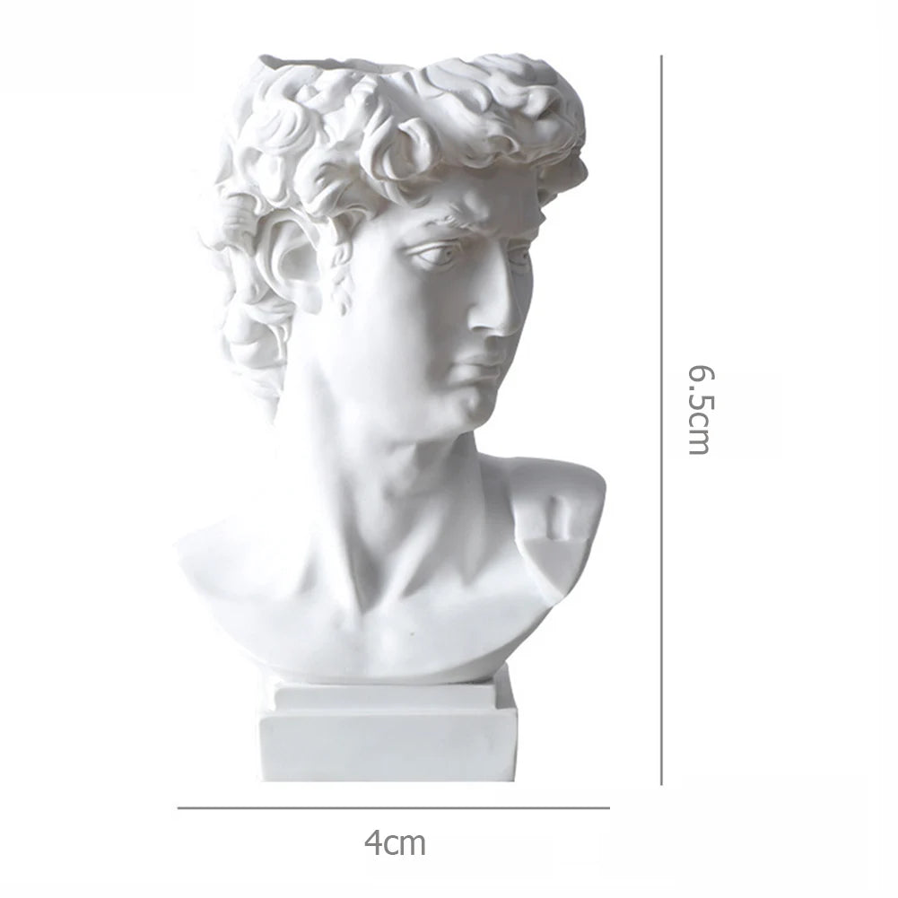 Arte criativa vaso de flor maquiagem escova armazenamento caneta titular david estátua resina medici vaso organizador mesa decoração para casa ornamentos