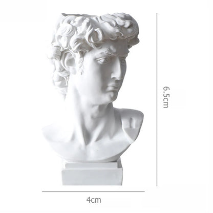 Arte criativa vaso de flor maquiagem escova armazenamento caneta titular david estátua resina medici vaso organizador mesa decoração para casa ornamentos