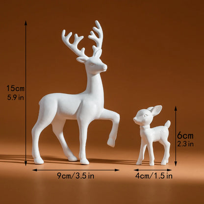 2 peças, decoração do quarto mãe veado bonito crianças decoração do quarto esculturas kawaii esculturas natal decoração para casa estatuetas fawn