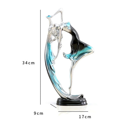 Europeia Bela Dança Menina Escultura, Resina Elegante Ofício Ornamento, Sala De Estar Figura Da Moda, Decoração