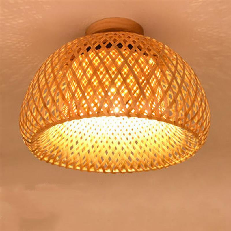 30 rattan vime luz de teto pingente lâmpada sombra decoração do quarto casa lustre bambu madeira arte lustre suspenso luminária