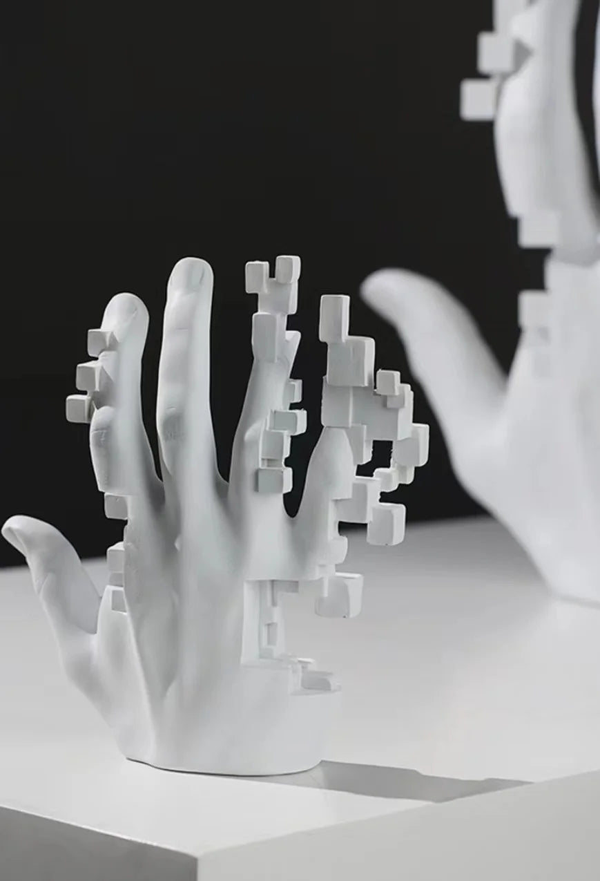 Estátua de mão artística abstrata, acessórios de decoração para casa, escultura artística, estatueta nórdica, minimalismo moderno, estante, mesa de quarto