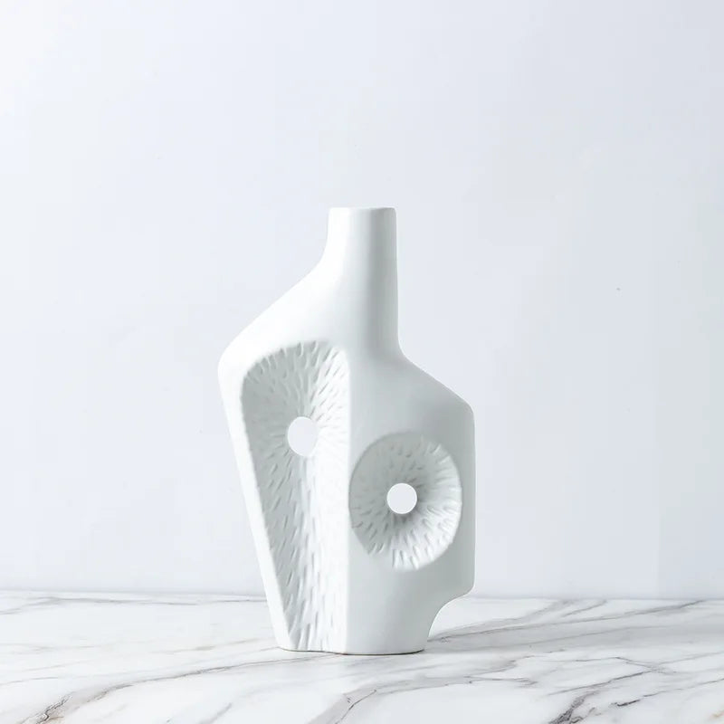 Decoração abstrata irregular de vaso de cerâmica, estante nórdica moderna, armário de vinho, decoração de mesa de cabeceira de quarto
