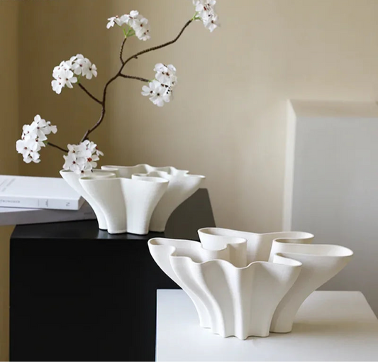 Vaso Cerâmico Em Forma Floral Vasos Hidroponia, Decoração De Mesa, Arranjo De Flores, Vasos De Artesanato Moderno, Decoração Estética Do Quarto