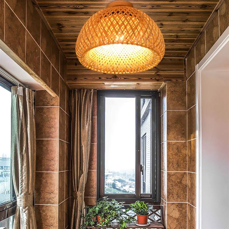 30 rattan vime luz de teto pingente lâmpada sombra decoração do quarto casa lustre bambu madeira arte lustre suspenso luminária