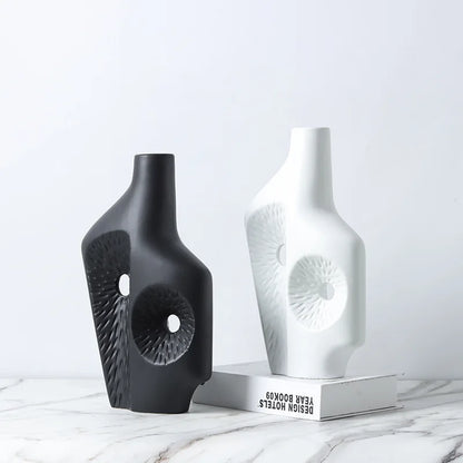 Decoração abstrata irregular de vaso de cerâmica, estante nórdica moderna, armário de vinho, decoração de mesa de cabeceira de quarto