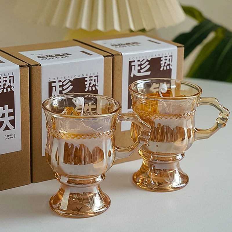 Criatividade latte café vela perfumada aromath cera de soja velas casamento aniversário festa casa jantar decoração lembranças