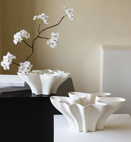 Vaso Cerâmico Em Forma Floral Vasos Hidroponia, Decoração De Mesa, Arranjo De Flores, Vasos De Artesanato Moderno, Decoração Estética Do Quarto
