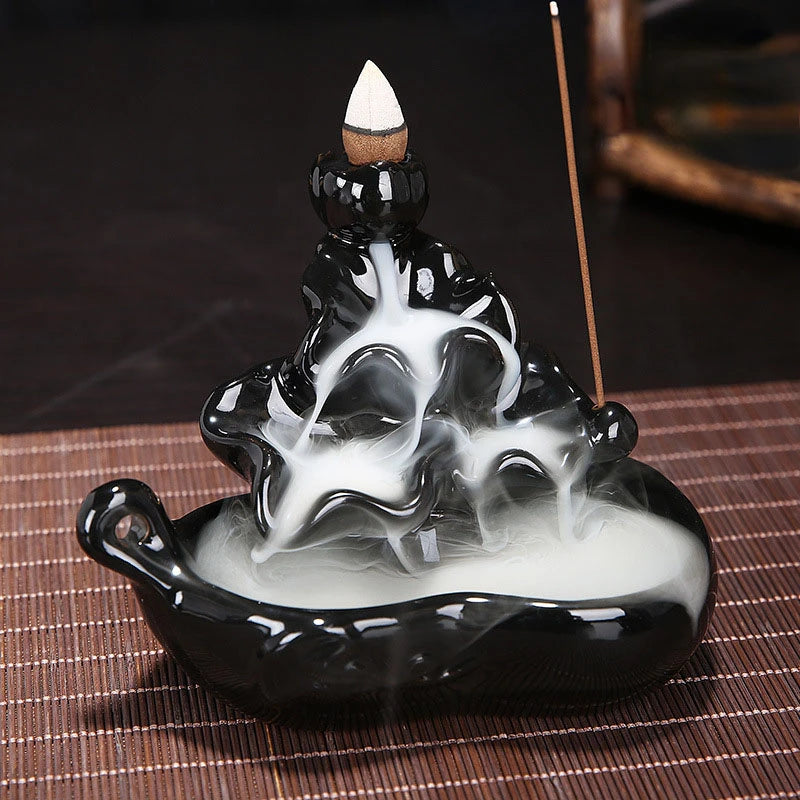 Criativo decoração de casa backflow vara queimador de incenso cerâmica incensário decoração de casa uso em casa casa de chá zen yoga decoração-sem incenso