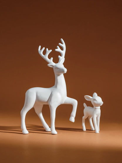 2 peças, decoração do quarto mãe veado bonito crianças decoração do quarto esculturas kawaii esculturas natal decoração para casa estatuetas fawn