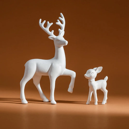 2 peças, decoração do quarto mãe veado bonito crianças decoração do quarto esculturas kawaii esculturas natal decoração para casa estatuetas fawn