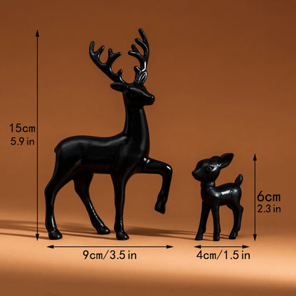 2 peças, decoração do quarto mãe veado bonito crianças decoração do quarto esculturas kawaii esculturas natal decoração para casa estatuetas fawn