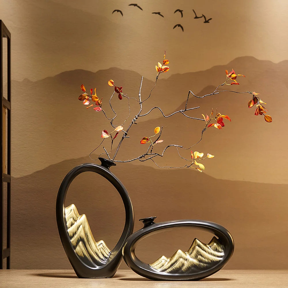 Criatividade estilo japonês feng shui riqueza vaso escritório sala de estar vasos de decoração de mesa para decoração de casa acessórios arte presente