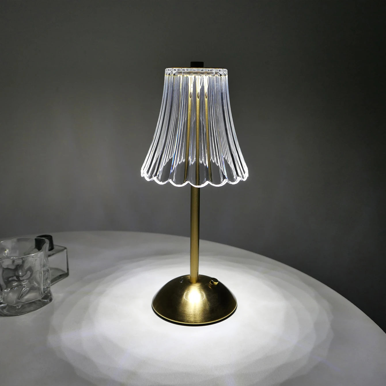 Luminária de mesa retrô de cristal, lâmpada de cabeceira para quarto, atmosfera luxuosa, recarregável, escurecimento, luz led