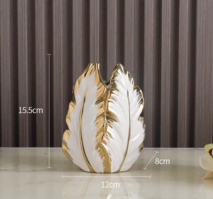 Vasos de cerâmica pintados a ouro de luxo com luz nórdica, sala de estar personalizada, decoração de varanda, armário de TV, casa criativa d