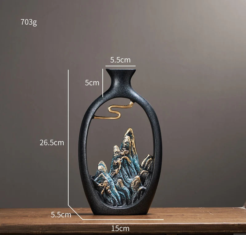 Criatividade estilo japonês feng shui riqueza vaso escritório sala de estar vasos de decoração de mesa para decoração de casa acessórios arte presente