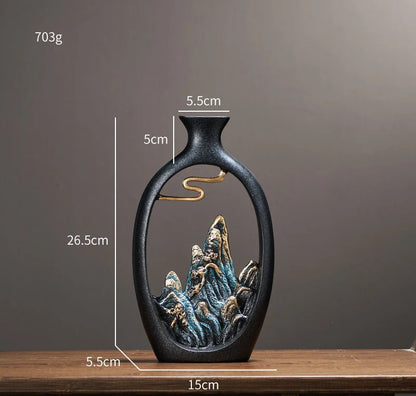 Criatividade estilo japonês feng shui riqueza vaso escritório sala de estar vasos de decoração de mesa para decoração de casa acessórios arte presente