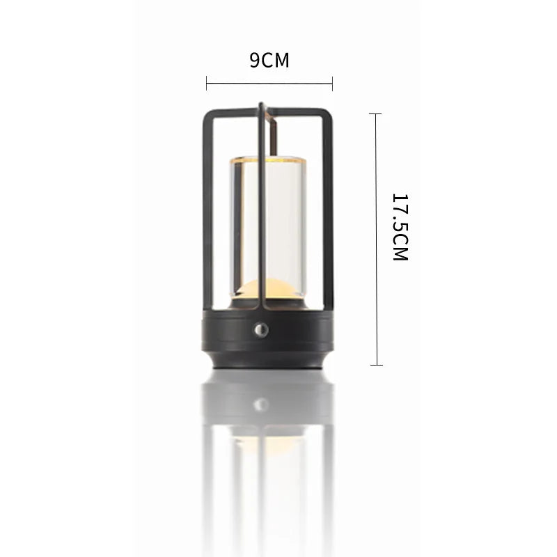 Lanterna/lanterna design moderno usb led candeeiro de mesa interruptor toque luz noturna com bateria recarregável para uso em restaurante hotel