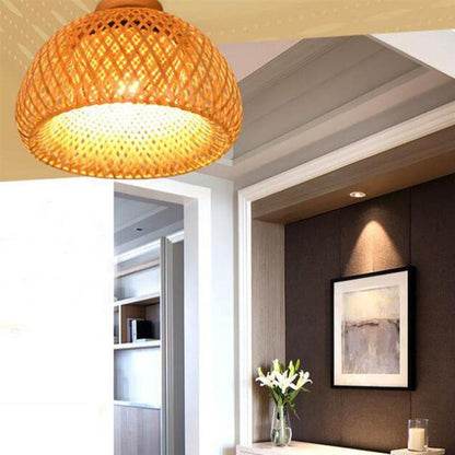 30 rattan vime luz de teto pingente lâmpada sombra decoração do quarto casa lustre bambu madeira arte lustre suspenso luminária