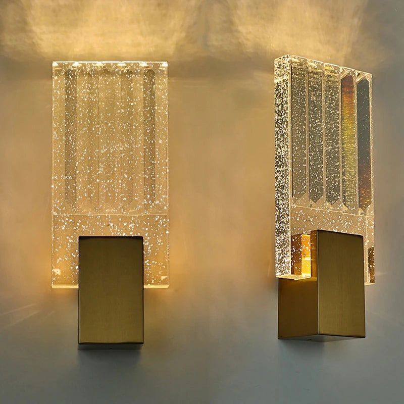 Bolha de cristal lâmpadas parede moderna iluminação led ouro arandelas parede interior sala estar fundo tv quarto corredor decoração casa lustre