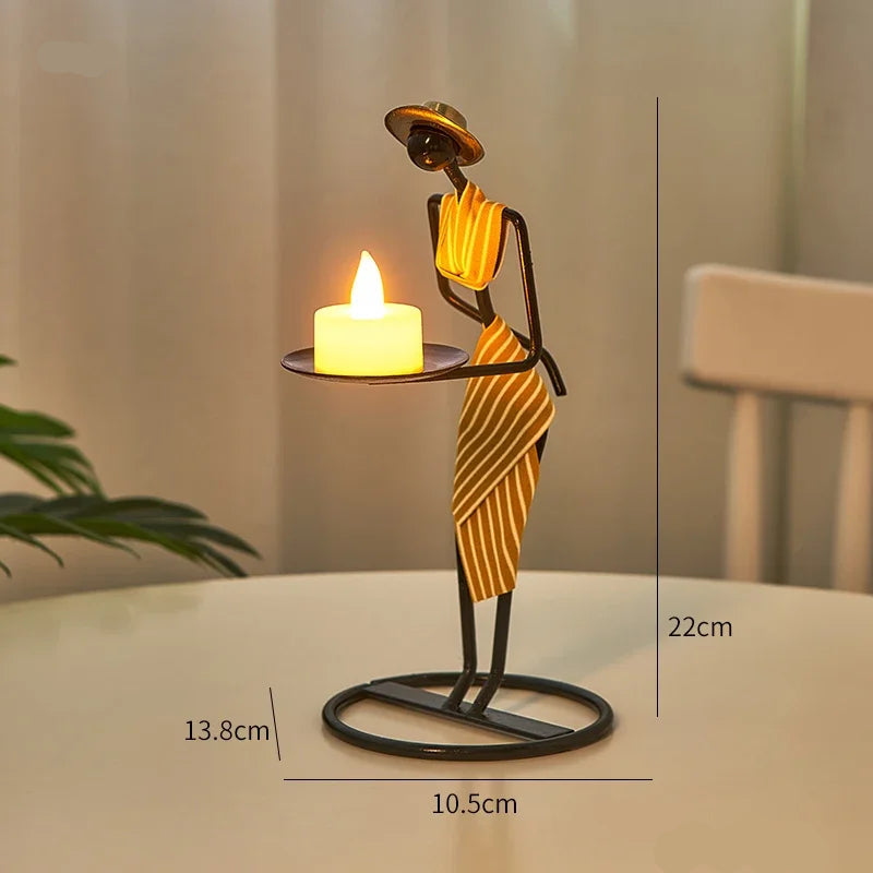 Mesa de casamento individualista, decoração nórdica para casa, retrô, ferro, castiçal, aniversário, natal, café, casa, móveis para casa