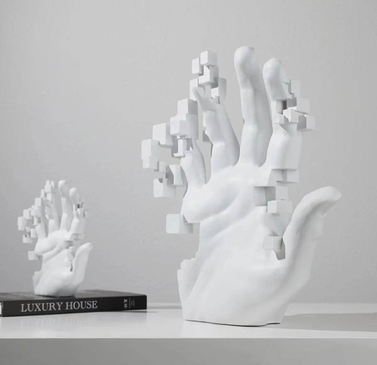 Estátua de mão artística abstrata, acessórios de decoração para casa, escultura artística, estatueta nórdica, minimalismo moderno, estante, mesa de quarto