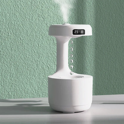 Umidificador de gotas de água anti-gravidade com display de relógio LED, tecnologia preta criativa - para decoração de casa, presentes para amigos