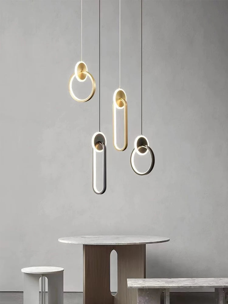 Suspensão Luzes Pingente, Lâmpadas Suspensas, Anel Lustres, Luminaria, Decoração do quarto, Techo