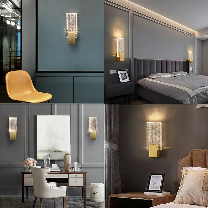 Bolha de cristal lâmpadas parede moderna iluminação led ouro arandelas parede interior sala estar fundo tv quarto corredor decoração casa lustre