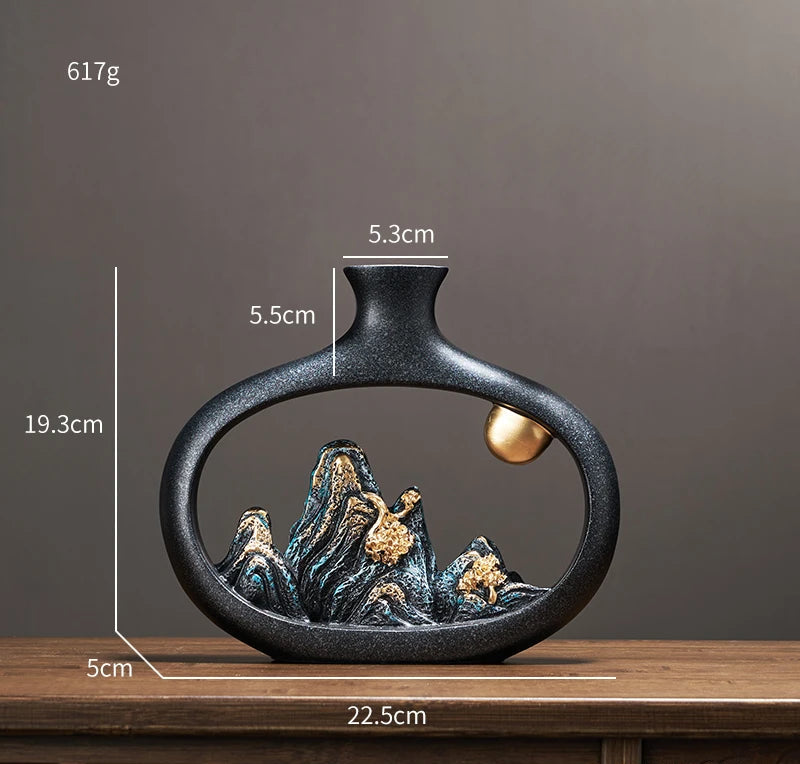 Criatividade estilo japonês feng shui riqueza vaso escritório sala de estar vasos de decoração de mesa para decoração de casa acessórios arte presente