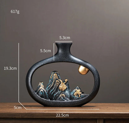 Criatividade estilo japonês feng shui riqueza vaso escritório sala de estar vasos de decoração de mesa para decoração de casa acessórios arte presente