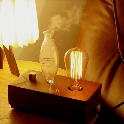 Difusor de óleo essencial puro sem água nebulizador difusor de aromaterapia elétrico de vidro de madeira difusores essenciais de aroma para casa